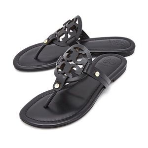 Tory Burch Perfect Black Leather Miller Sandals